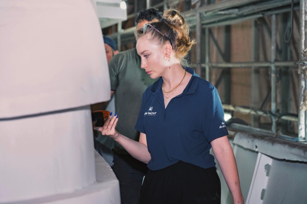 yacht paint inspecting