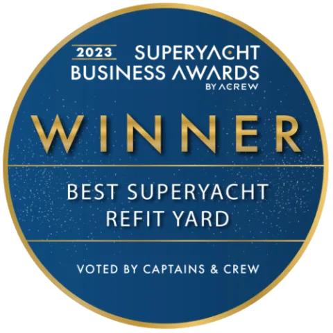 Winner of 2023 Superyacht Business Awards – Best Superyacht Refit Yard by ACREW