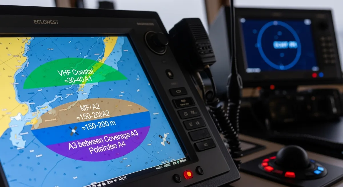 GMDSS Sea Areas A1–A4 on ECDIS