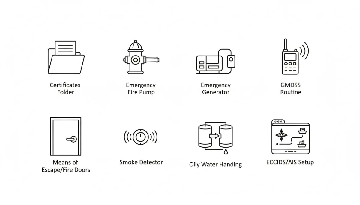 PSC ARRIVAL CHECKLIST ICONS